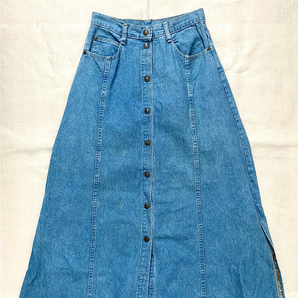 VTG Pure Cotton Button Down Maxi Skirt